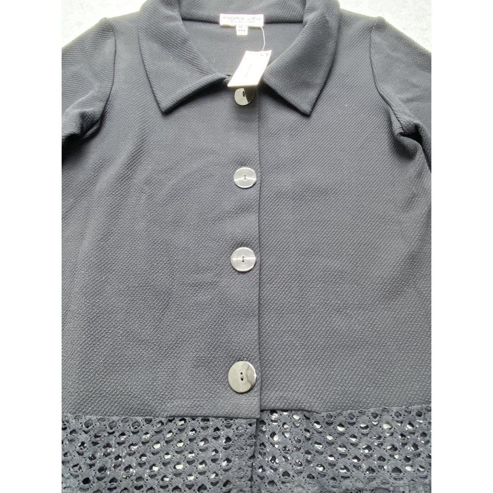 Andria Lieu Collection Jacket Womens Medium Black Long Jamie Lace Made USA - Picture 6 of 15